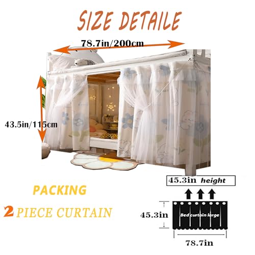 Bottom Bunk Bed Curtains Cloth Breathable Bed Canopy Shading Nets for Single Bed F775