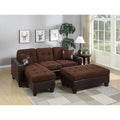 Choco Brown Suede Sectional With Ottoman And 2 Pillows A3938
