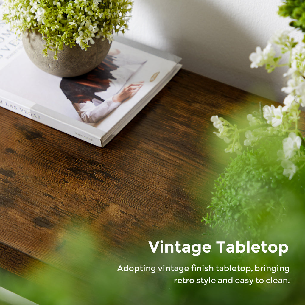 70.9 Inch Industrial Narrow Console Table with 3 Tier Storage Shelves R756058
