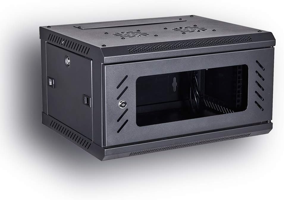 BLACK 06U 19-Inch Server Network Rack with Locking Glass Door H2675