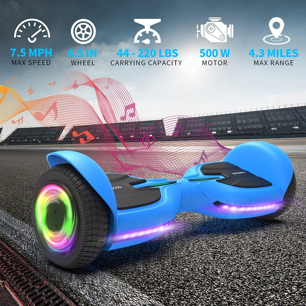 6.5 Inch Two-Wheel Hoverboard with Bluetooth and Lights O473930