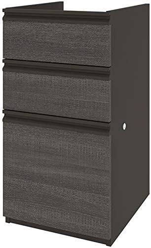 3 Drawer File Cabinet in Bark Gray and Slate A3190