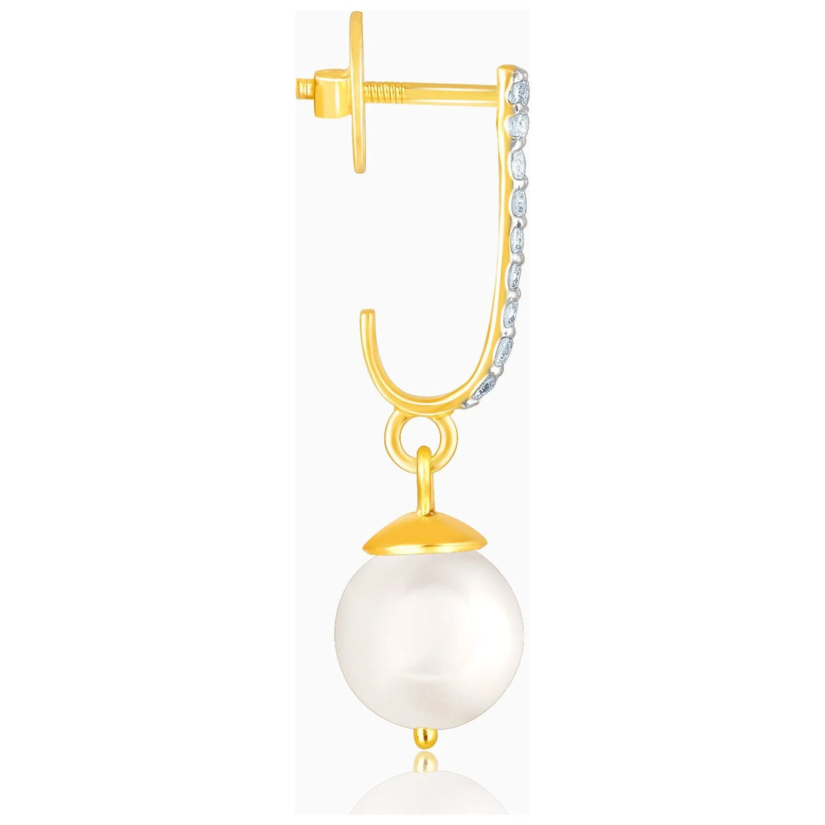 Pearl & Diamond Semi Hoop Earrings M58508