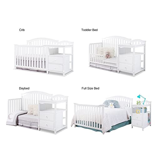 Gray Round Top 4-in-1 Convertible Wooden Crib Q963478