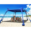 Beach Tent 10' x 10' Sun Shelter UPF50+ with 8 Sandbags, Sand Shovels, Ground Pegs & Stability Poles A53164