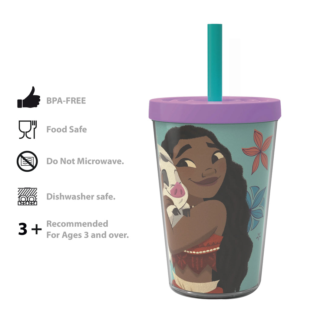 2 pcs 13 oz Kids Straw Tumbler Plastic Double Wall Insulated D947890