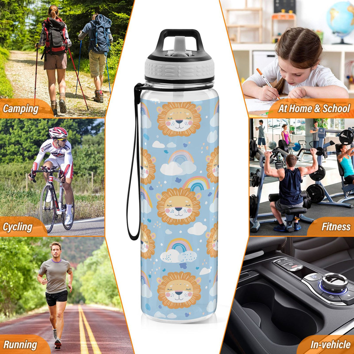 32oz Clear Triton Sports Water Bottle with Straw Q89888