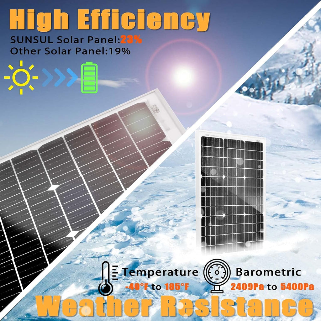 50 Watt 12 Volt Monocrystalline Solar Panel Kit with 30A PWM Charge Controller H542433