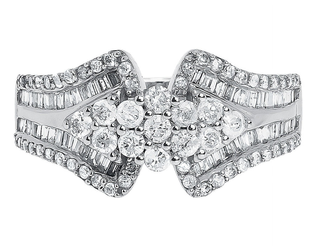 10k White Gold Diamond Cluster Engagement Ring U4959
