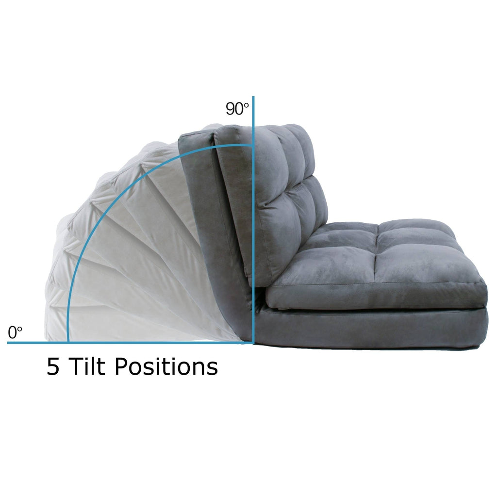 Purple Microsuede 5-Position Convertible Flip Chair Sleeper U750