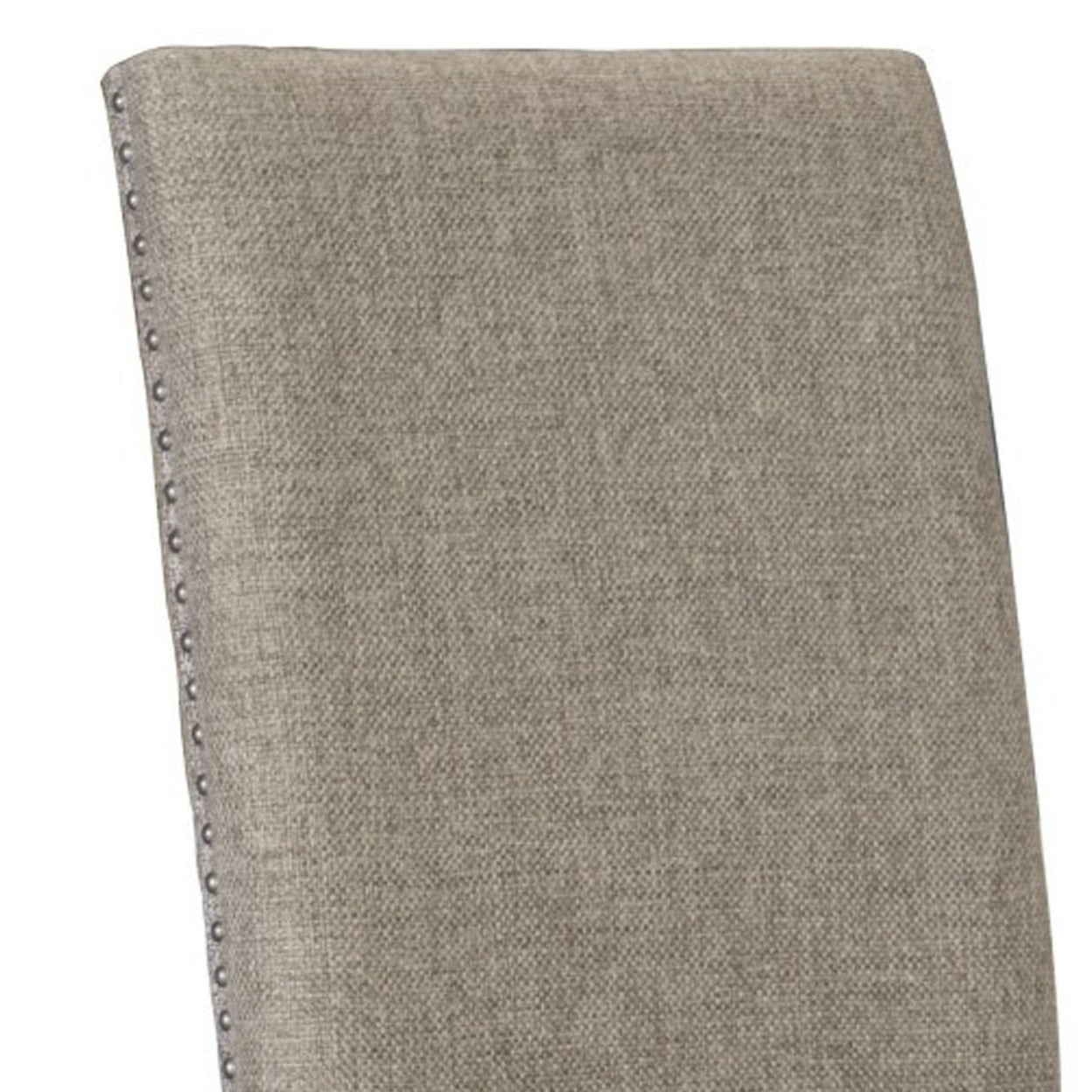 Brown Fabric Padded Side Chair with Nailhead Trim R527