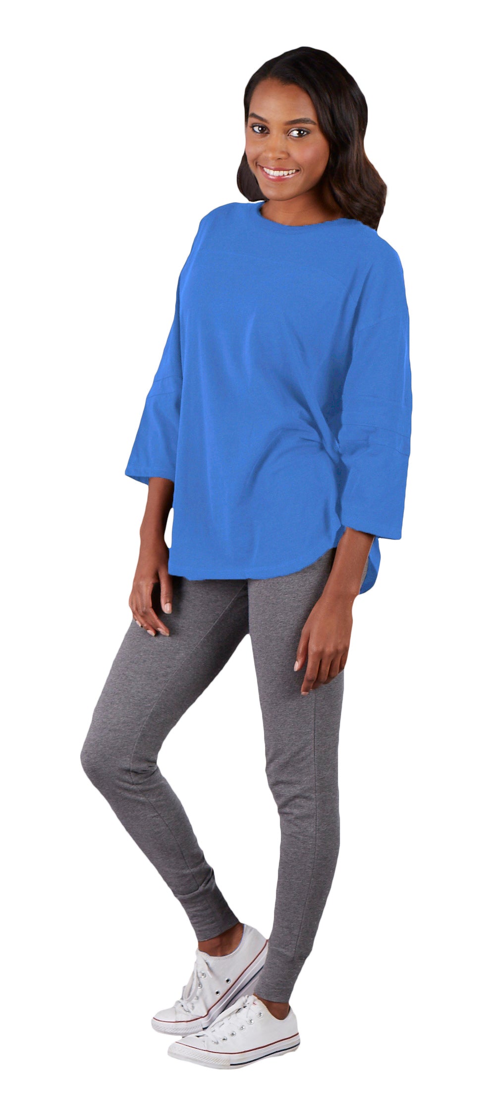 Beach Blue 3/4 Sleeve Vintage Jersey W387