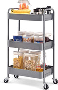 3-Tier Rolling Utility Cart with Lockable Wheels Y8551