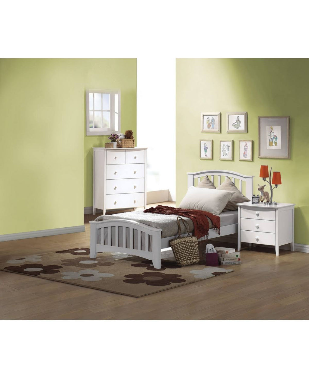 Twin Bed White F18687