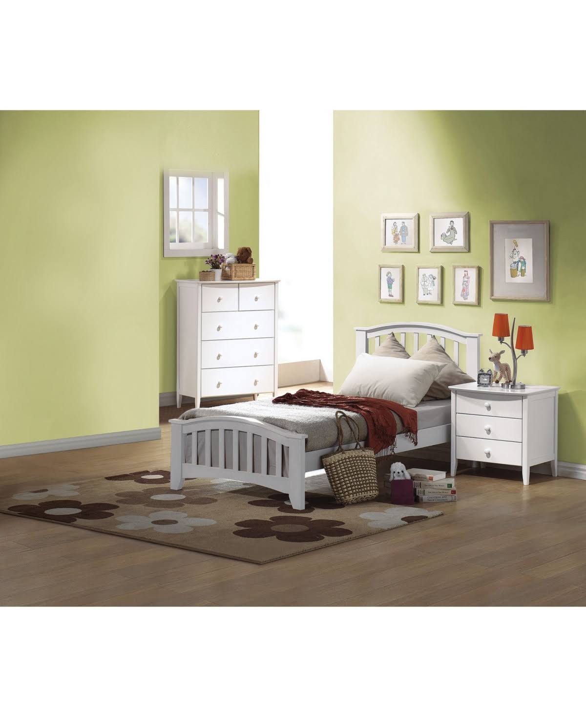 Twin Bed White F18687