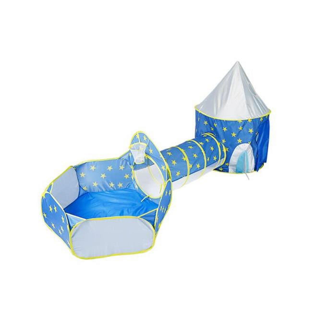 3-in-1 Child Crawl Tunnel Play Tent Ball Pit Set with Storage Bag, Blue O321