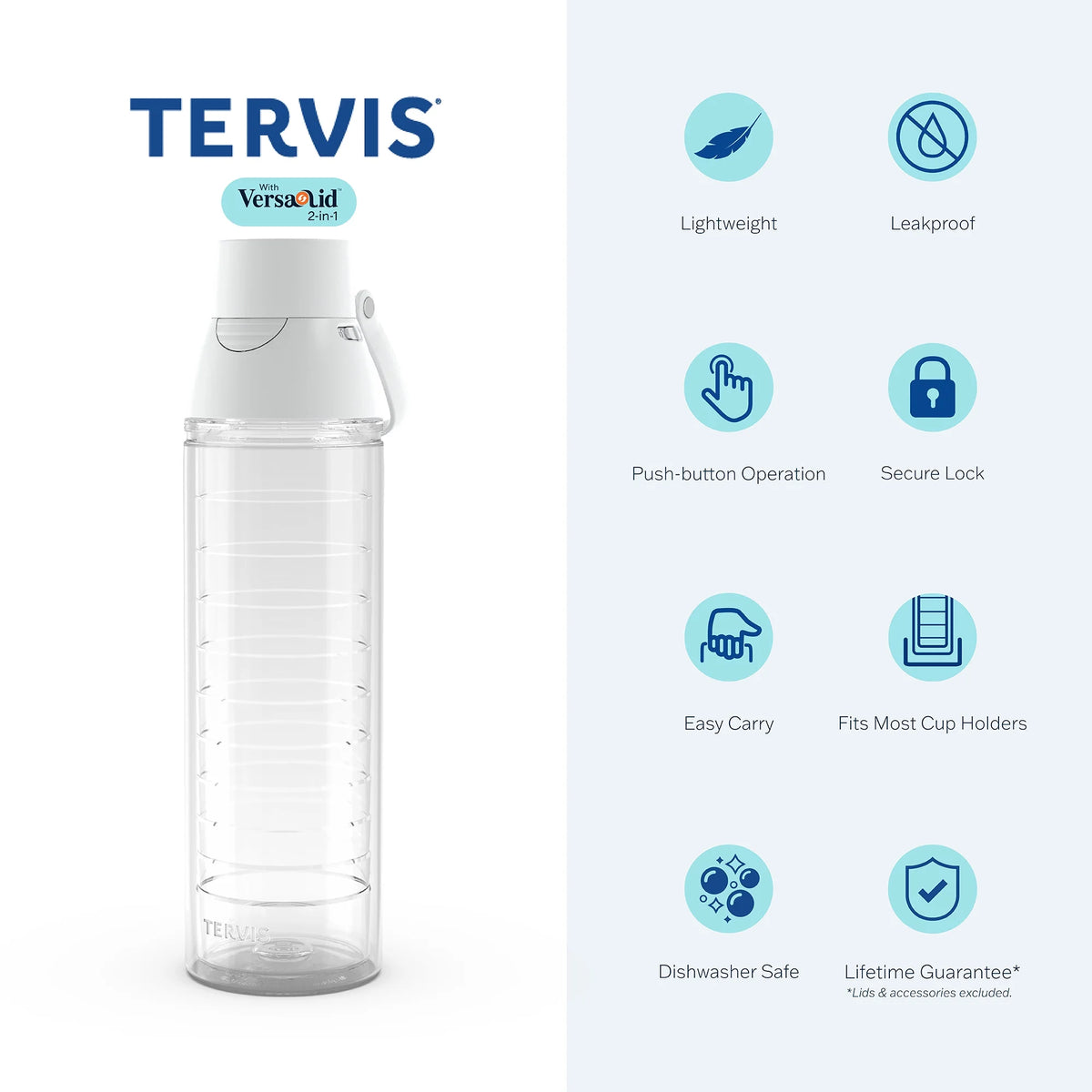 Tervis Shamrock Double Walled Insulated Tumbler Travel Cup, 24oz Venture Lite Water Bottle P275