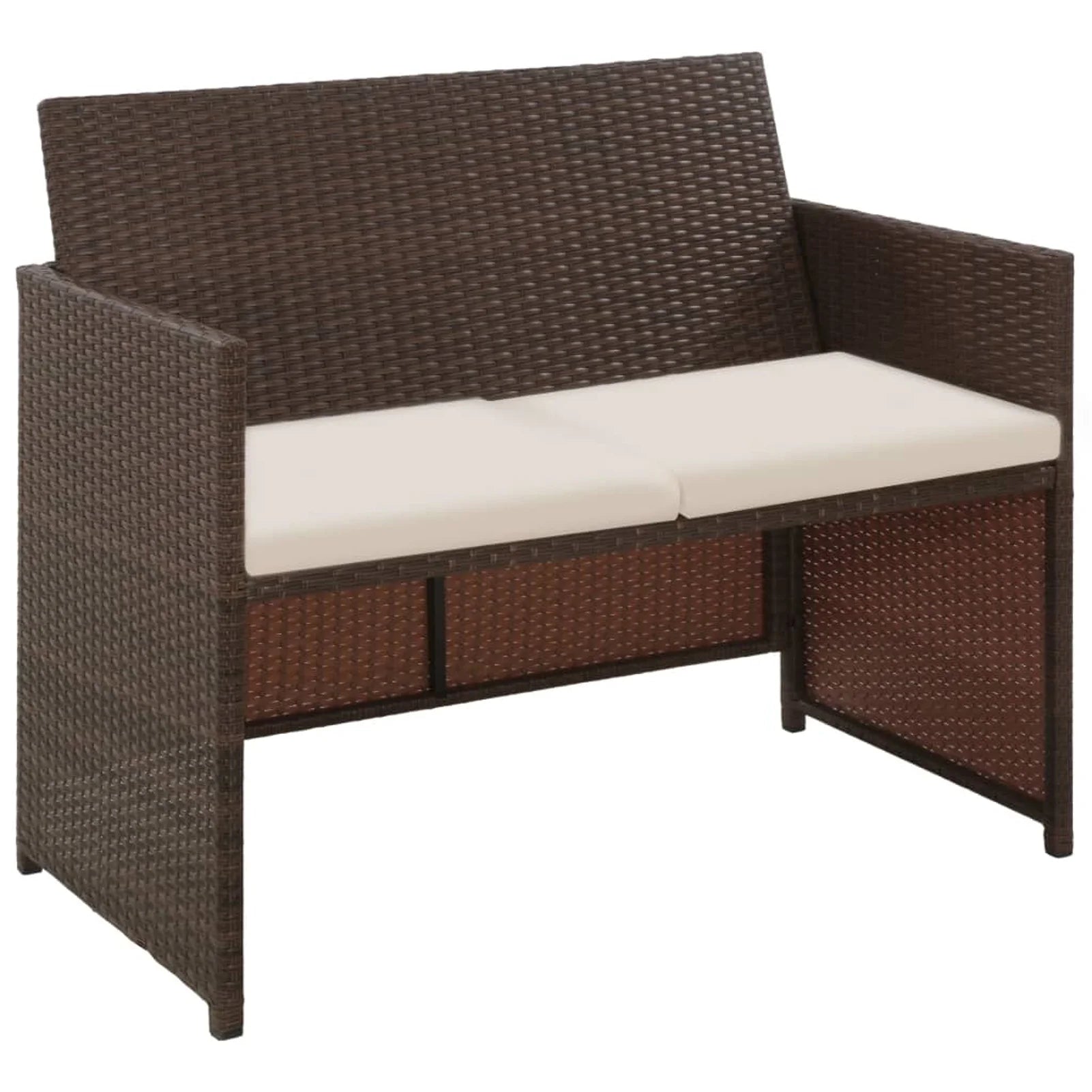 4 Piece Poly Rattan Outdoor Sectional Sofa Set with Coffee Table R578385