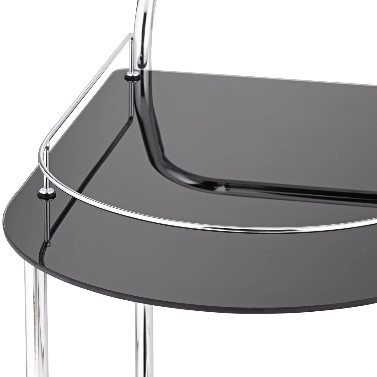 Black Glass Rolling Serving Cart V4193