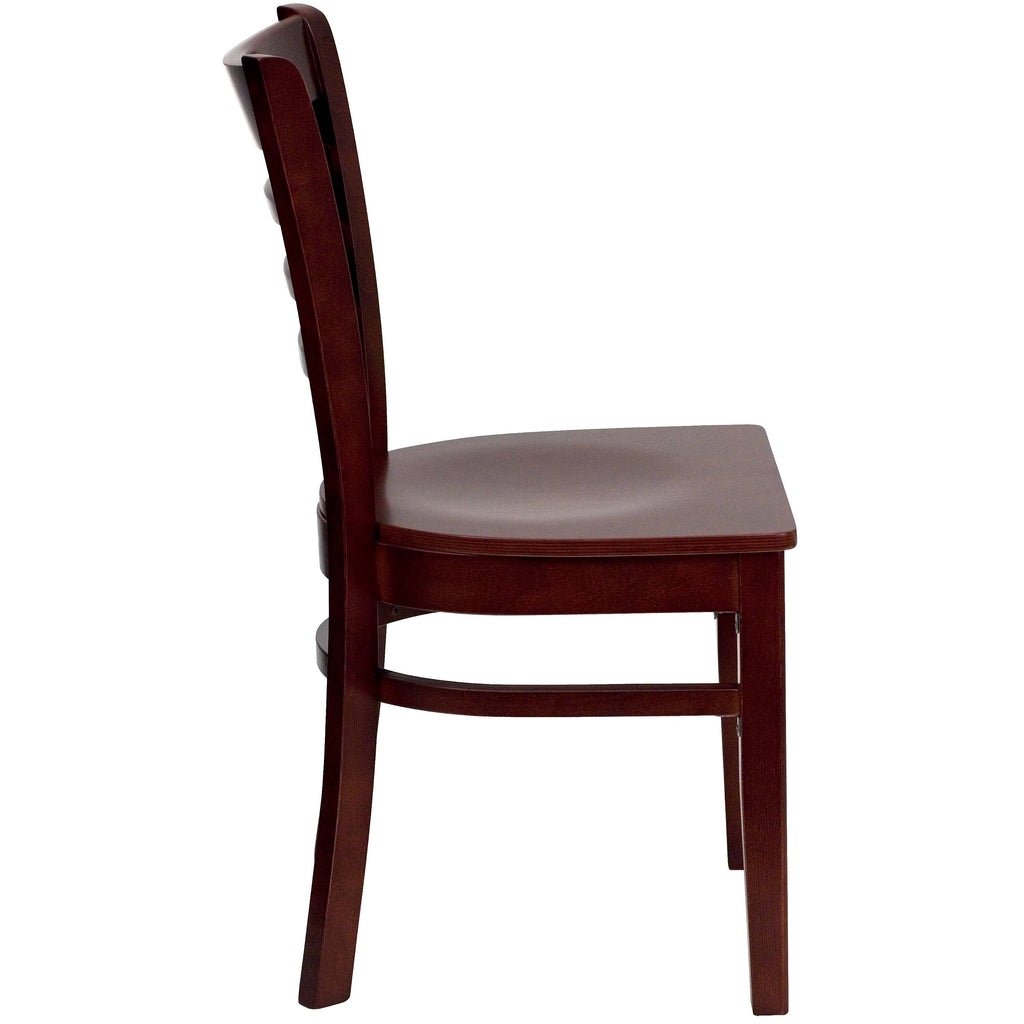 Mahogany Wood Ladder Back Restaurant Chair X4938