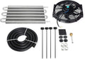 6 Row Transmission Cooler Aluminium Radiator Remote Oil Cooler with 10" Cooling Fan Mounting Kit Pack of 2 G44535