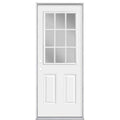 32 in. x 80 in. 9 Lite Right-Hand Inswing Primed Steel Prehung Front Exterior Door X7233