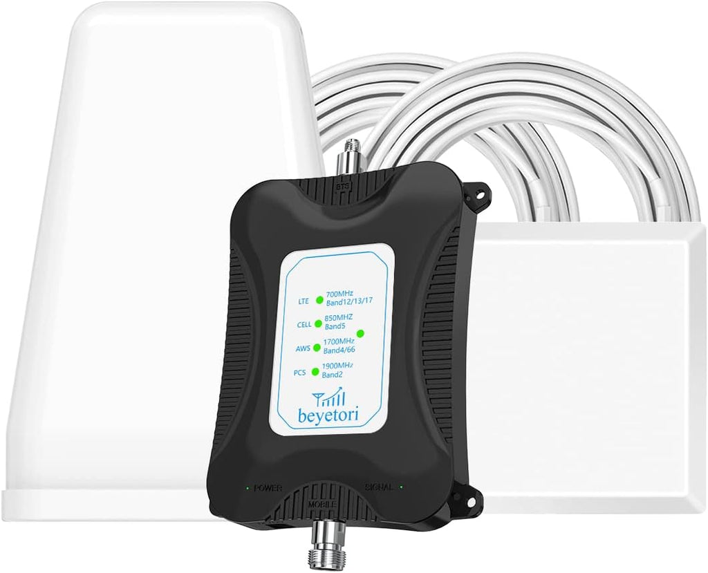 Cell Phone Signal Booster for Home GSM 3G 4G LTE 5G, Up to 4000 sq.ft, Black V744703