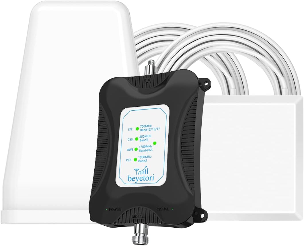 Cell Phone Signal Booster for Home GSM 3G 4G LTE 5G, Up to 4000 sq.ft, Black V744703