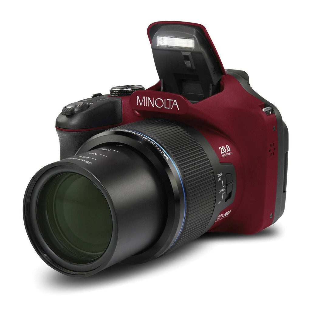 Red 20.0-Megapixel 1080p Full HD 67x Optical Zoom Wi-Fi Bridge Camera C55938