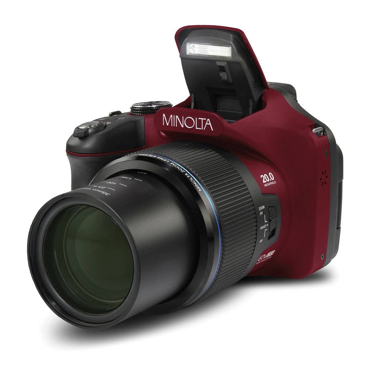 Red 20.0-Megapixel 1080p Full HD 67x Optical Zoom Wi-Fi Bridge Camera C55938
