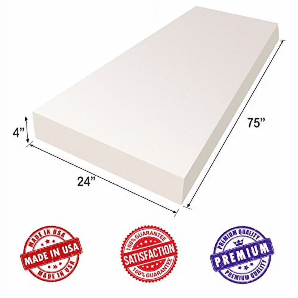 Upholstery Foam Cushion Sheet 4"x24"x75" High Density C17537