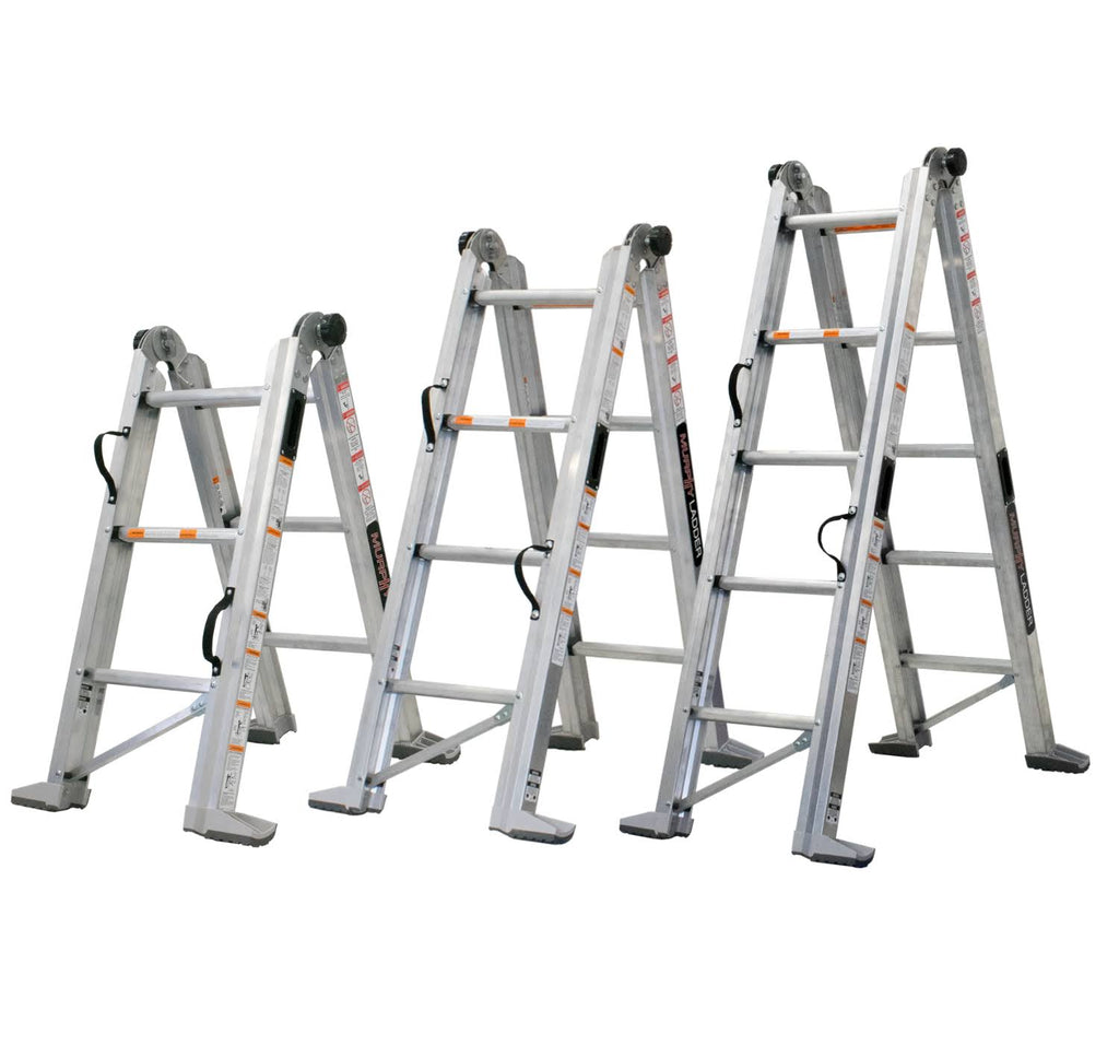 Aluminum Multi-Position Ladder with Wall Mount Q851