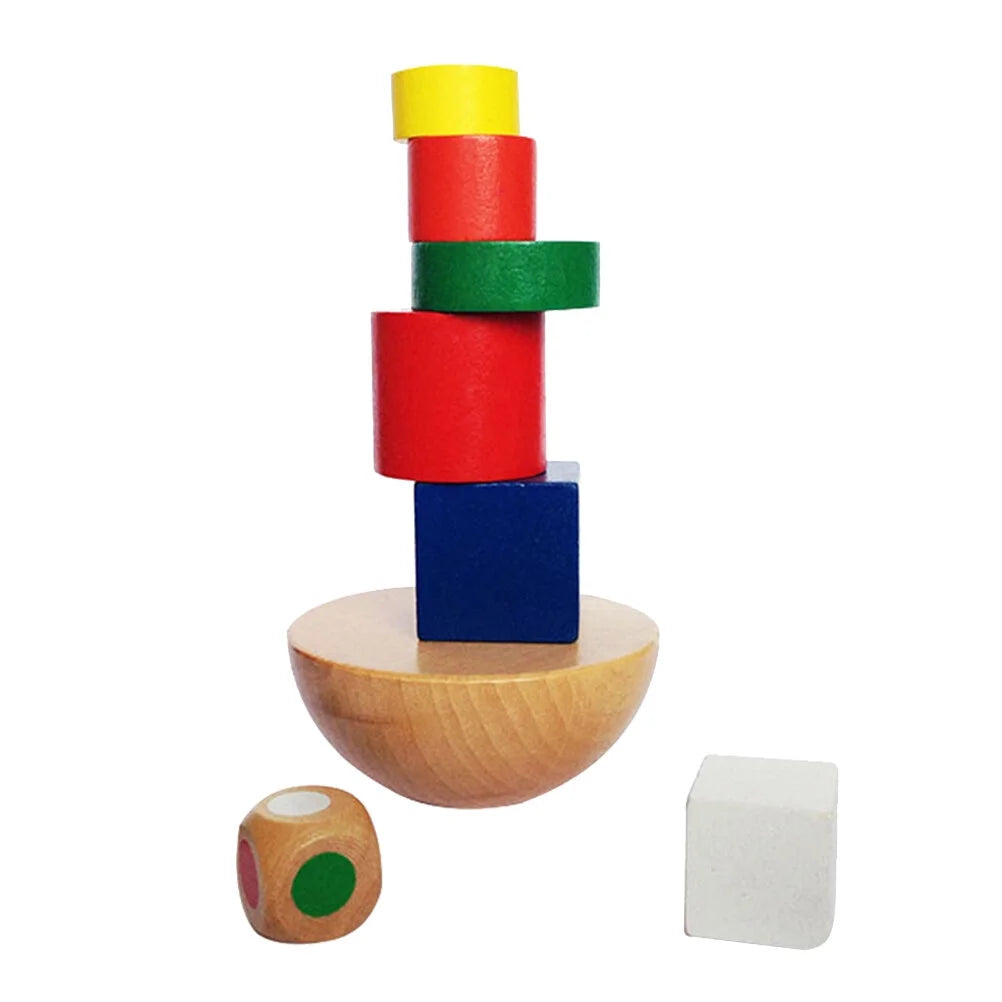 Wooden Hemisphere Balancing Games Stackable Building Blocks Set D7574