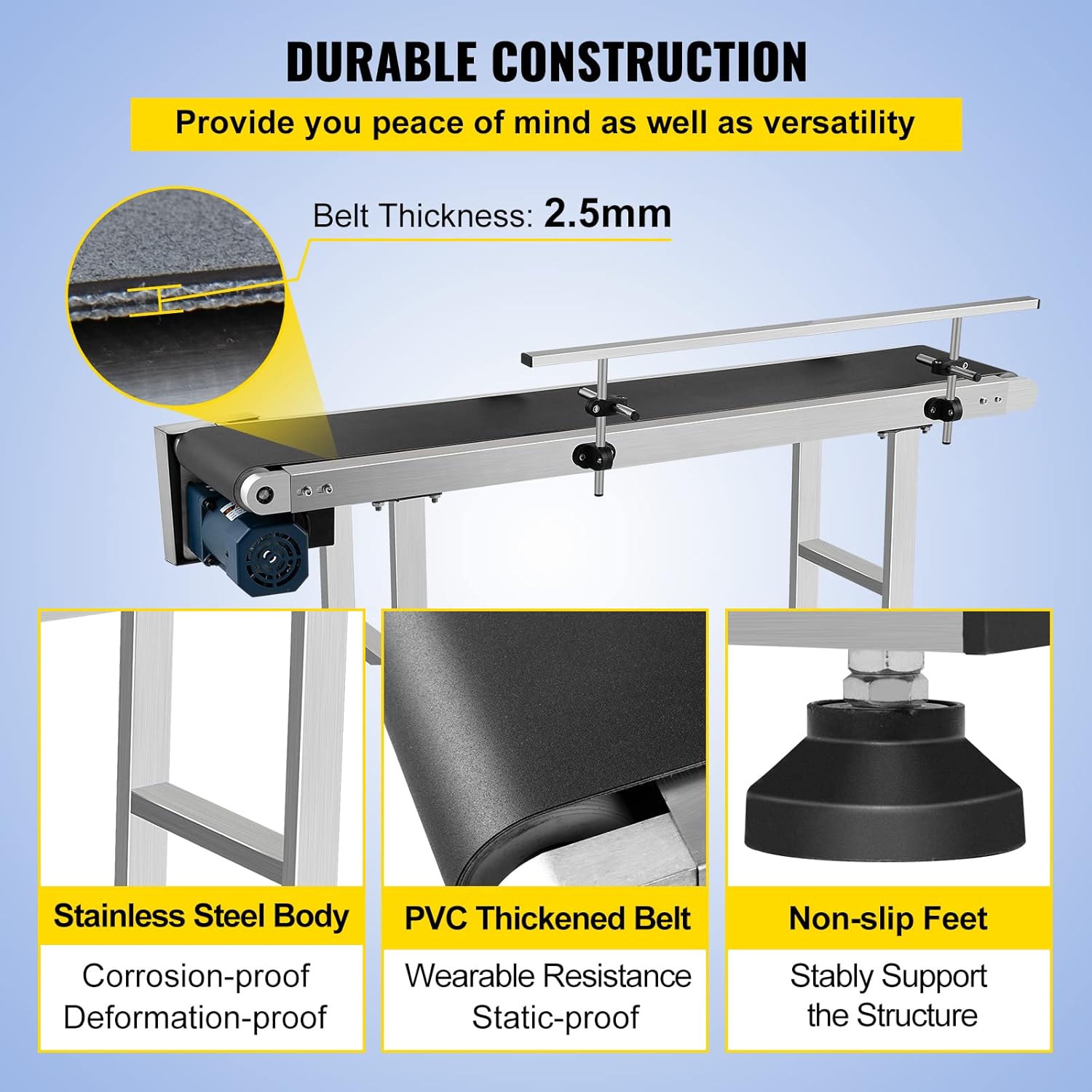 59 x 7.8 inch Stainless Steel Motorized Belt Conveyor D645572