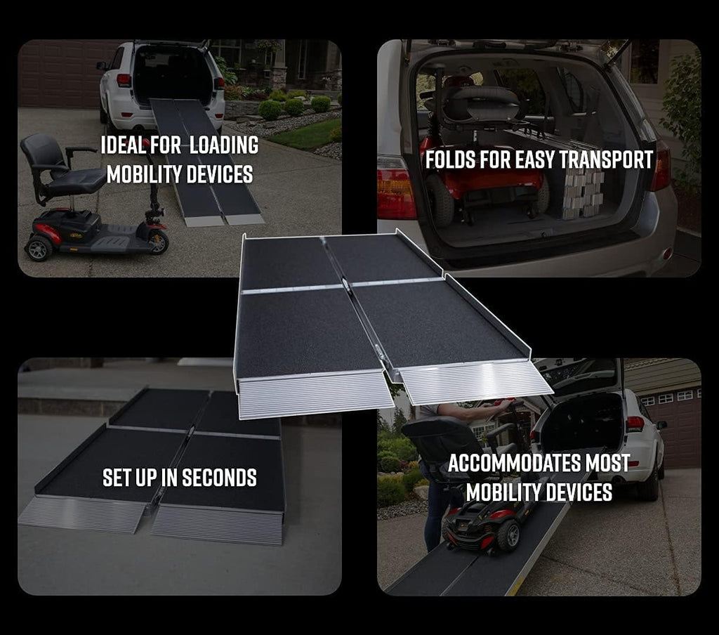 Suitcase Trifold Portable Ramp with Slip-Resistant Surface, 8 Foot X27184