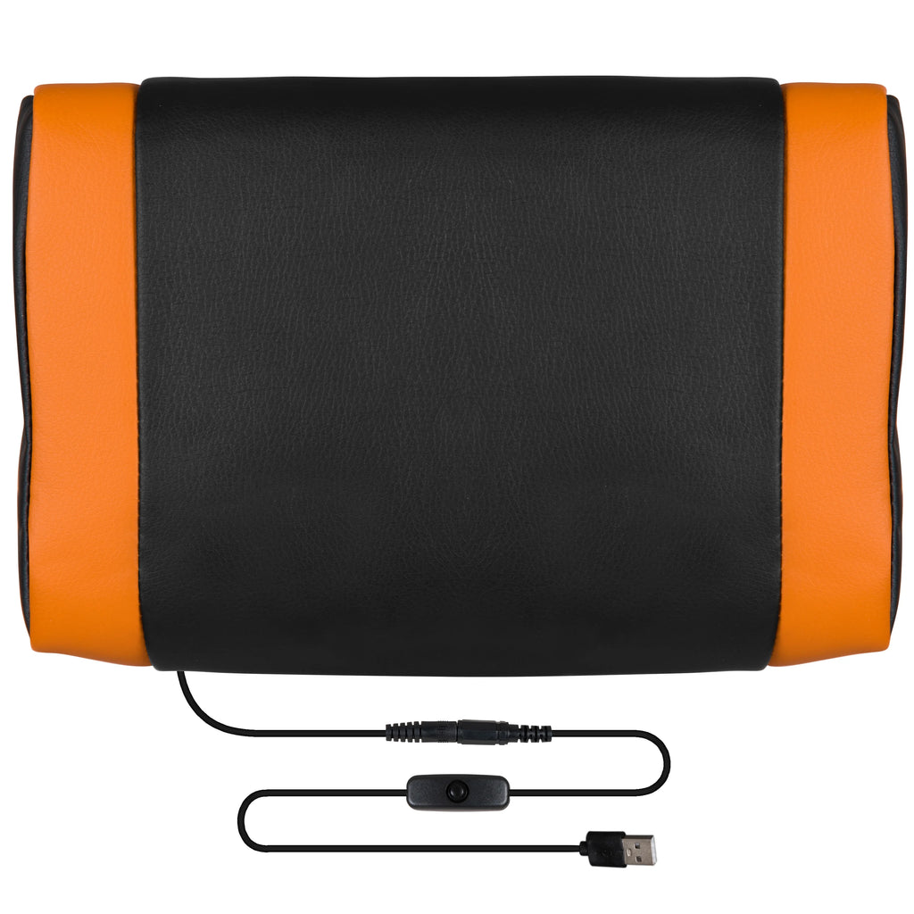 Black & Orange Gaming Chair with Footrest W29842