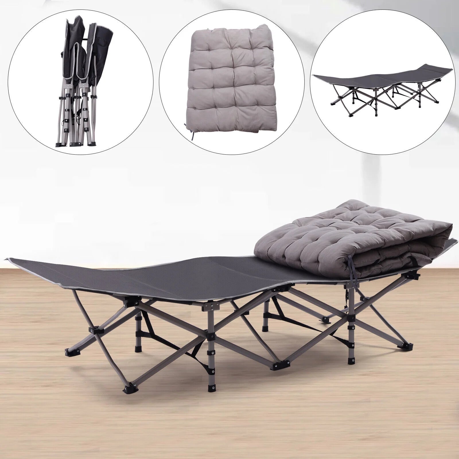 Folding Camping Cot with Mattress O6713