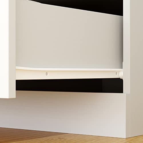 White 5 Drawer Wardrobe with Shelves and Hanging Rod G9085