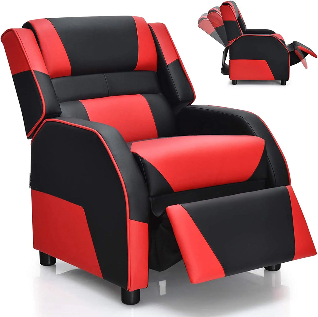 Red Ergonomic PU Leather Gaming Recliner Chair O83315