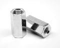 5/8 inch-18 Fine Thread Hex Coupling Nut Low Carbon Steel Zinc Plated Pk 50 Y3343