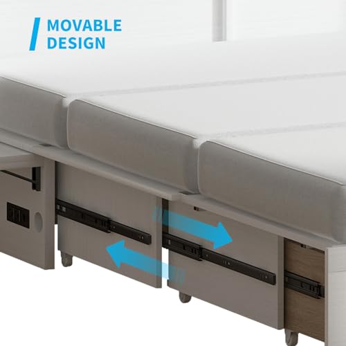 White Queen Cabinet Bed with Tri-fold Mattress C226132