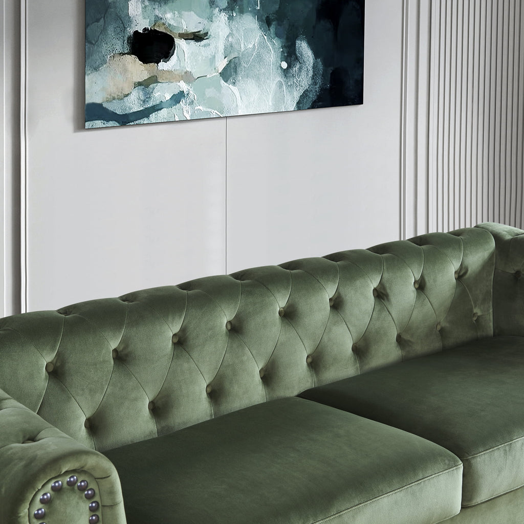 Green Large Upholstered Fabric Sofa R24009