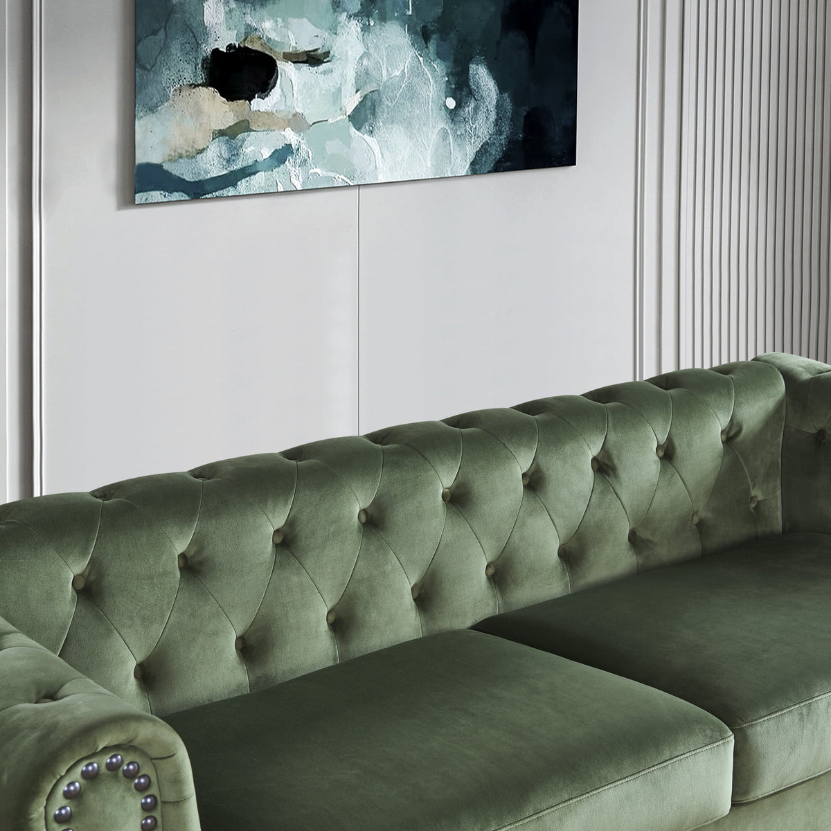 Green Large Upholstered Fabric Sofa R24009