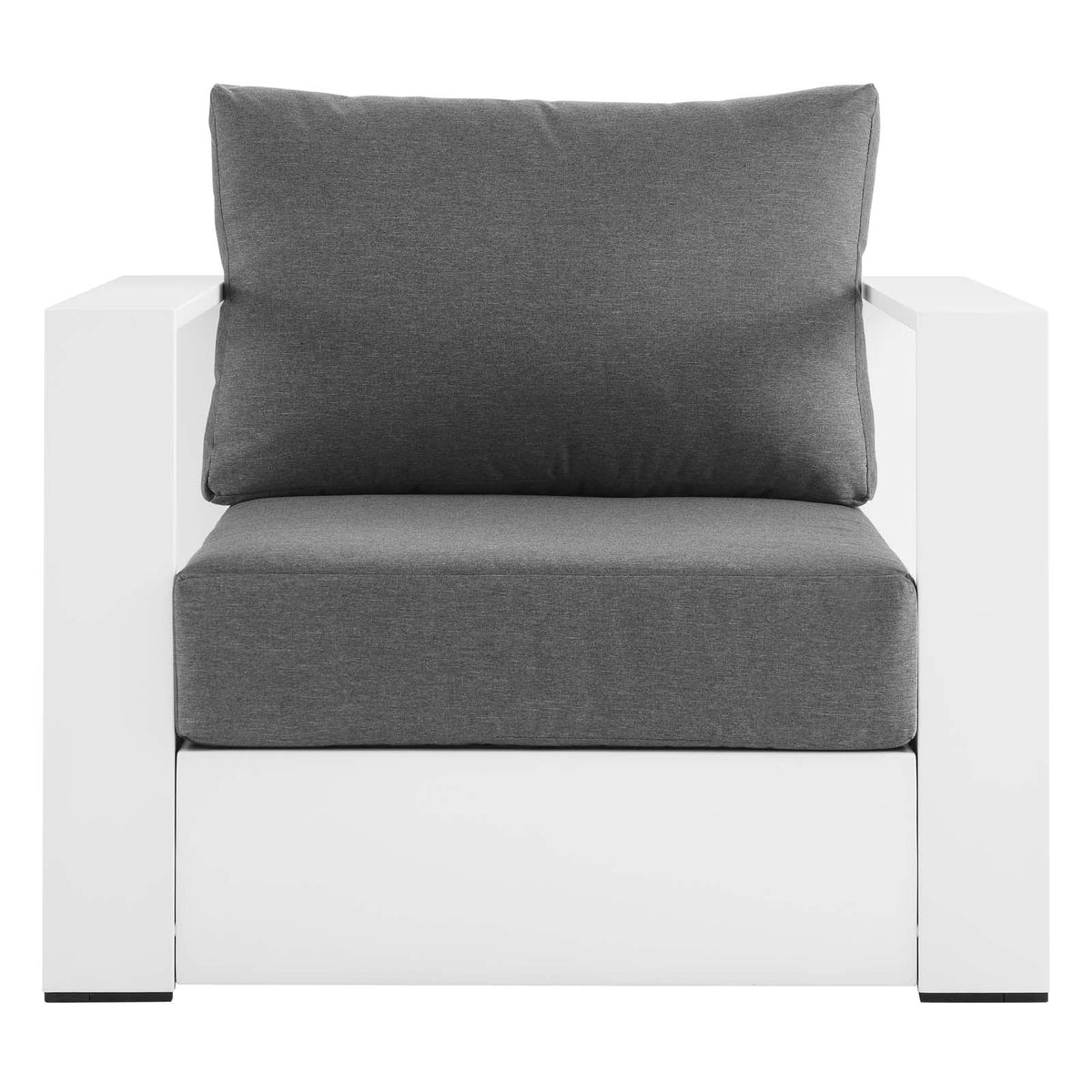 White Powder-Coated Aluminum Armchair Q4545