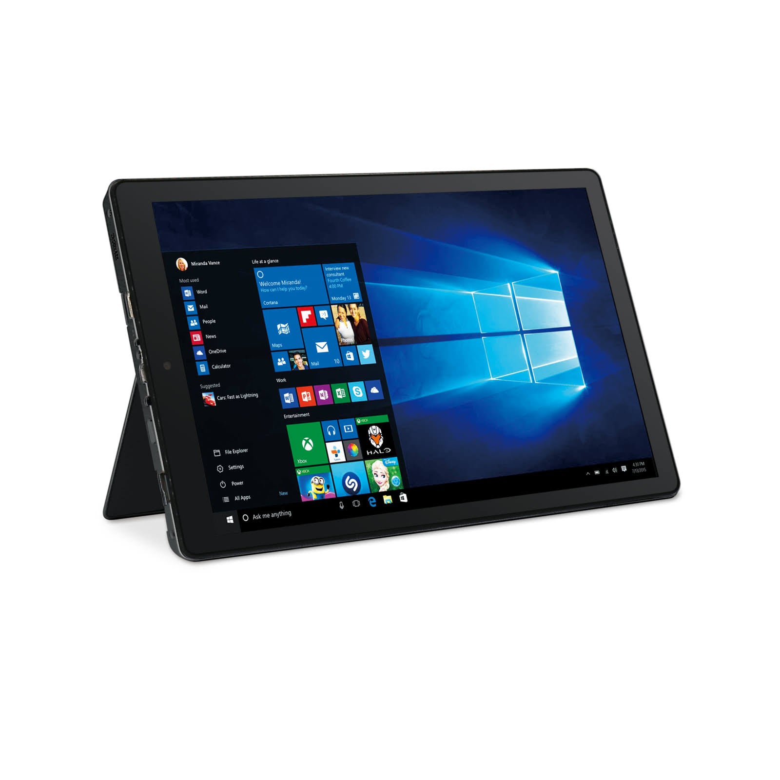 12.2 inch Windows 2-in-1 Tablet with Travel Keyboard, Charcoal C356