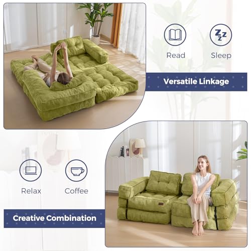 Dark Grey Folding Sofa Bed with Pillow I6136