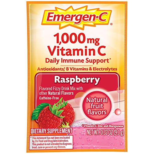 30 Count Raspberry Flavor Dietary Supplement Fizzy Drink Mix with 1000mg Vitamin C I20028