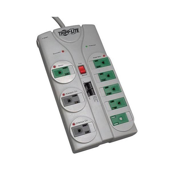 8 Outlet Surge Protector Power Strip with 8ft Cord T88672