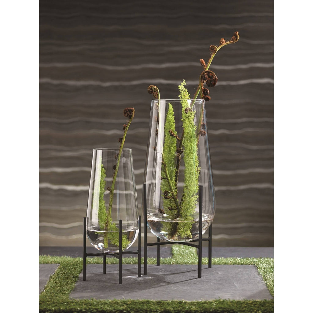 18.5-Inch Tall Vase / Hurricane on Metal Stand P591