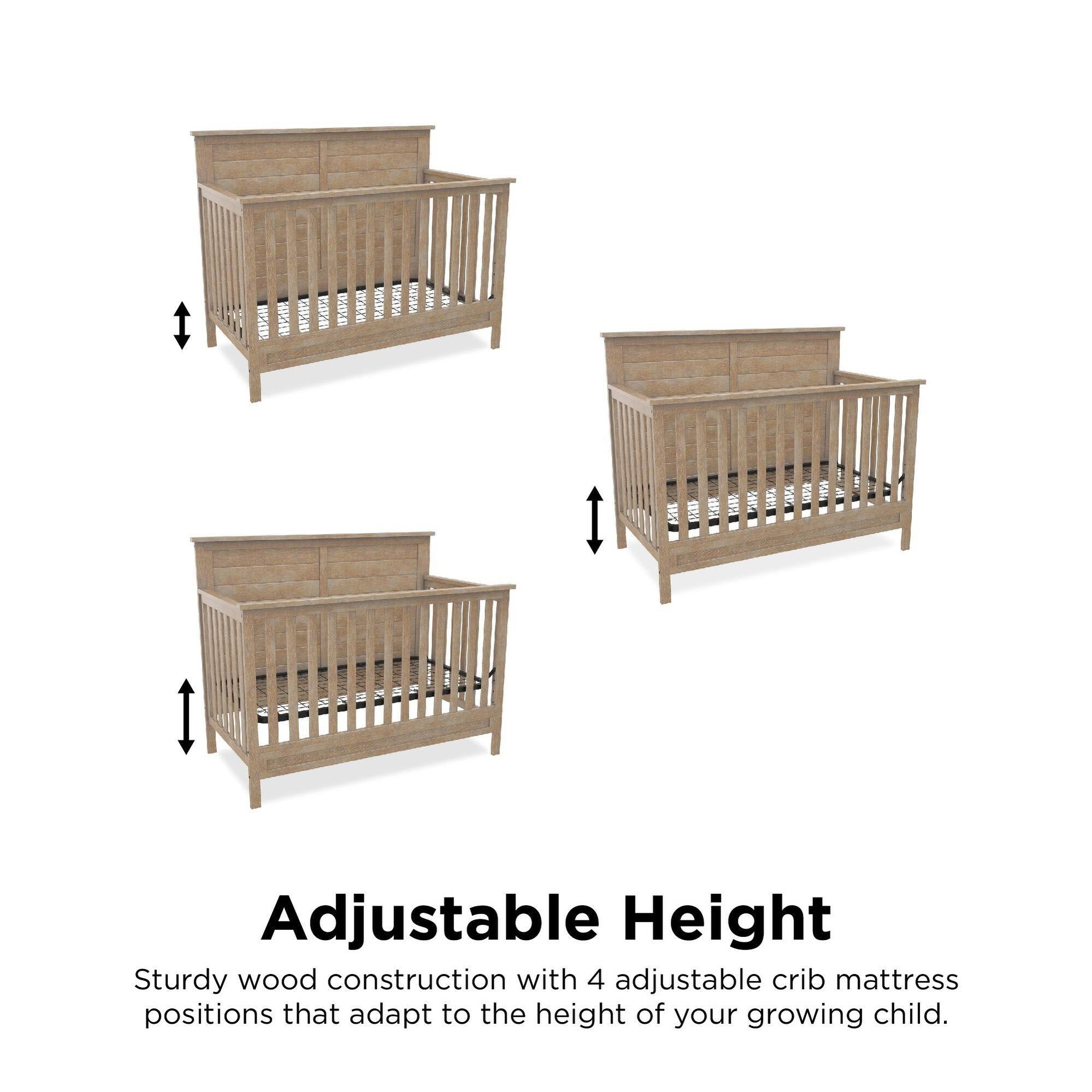 Rustic Grey 5-in-1 Convertible Crib F986932